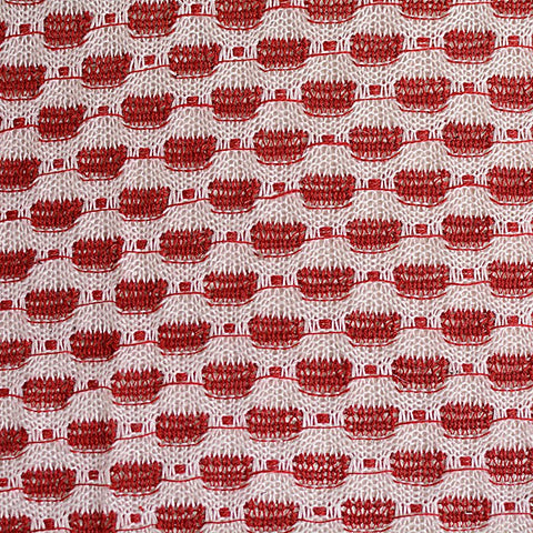 Jacquard 100% Polyester Chunky Knit Fabric, 209 gsm, 155 cm — Pink