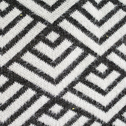 Black Geometric Interlock Knit, Poly-Nylon