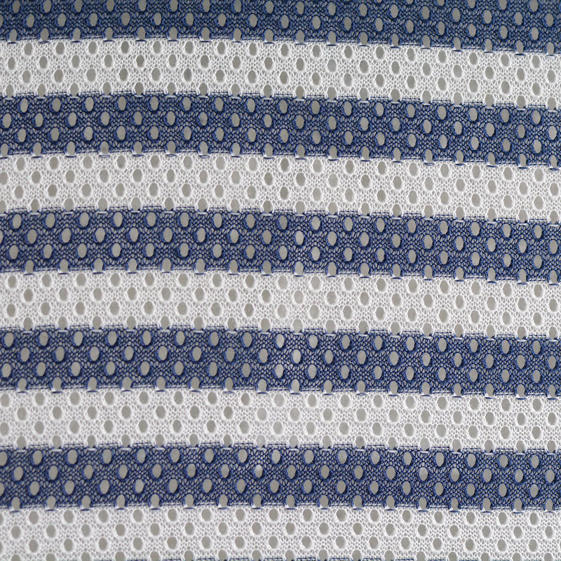 Navy Horizontal-Stripe Chunky Knit, Poly-Viscose, 116 gsm