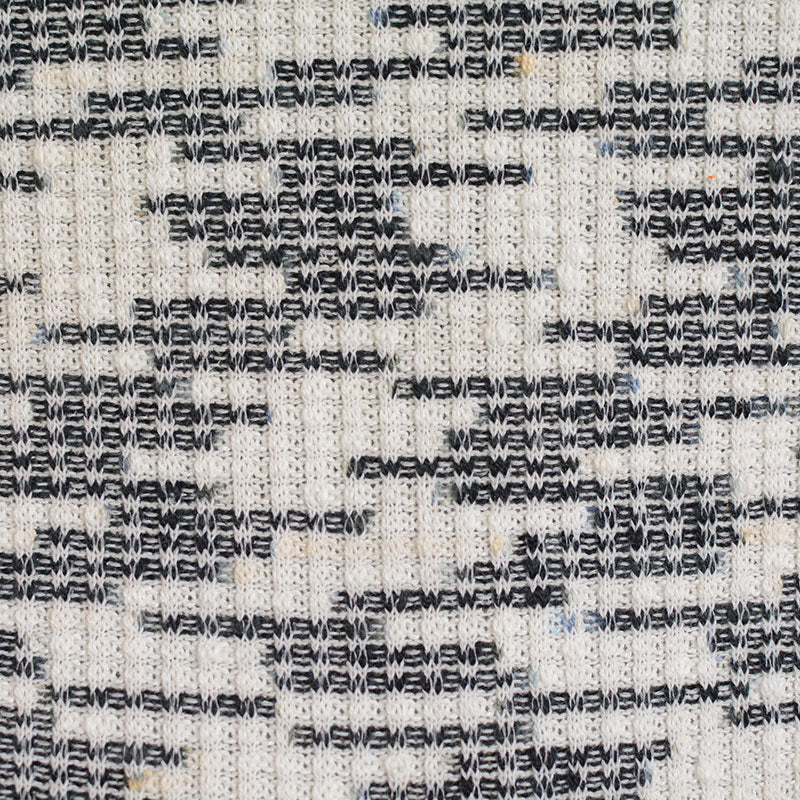 Black Abstract Rib Knit, Polyester