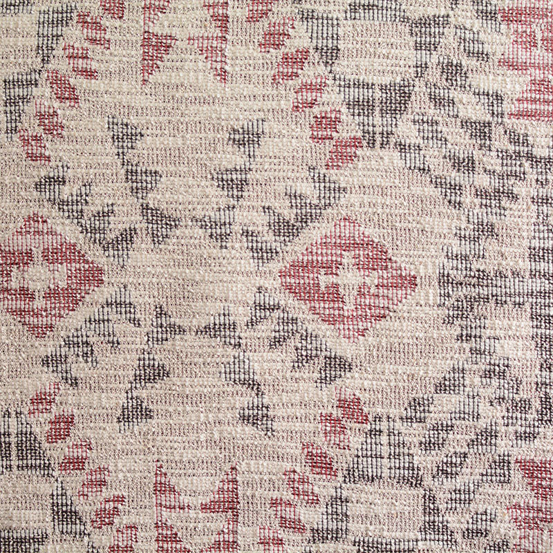 Red Diamonds Interlock Knit, Cotton-Poly
