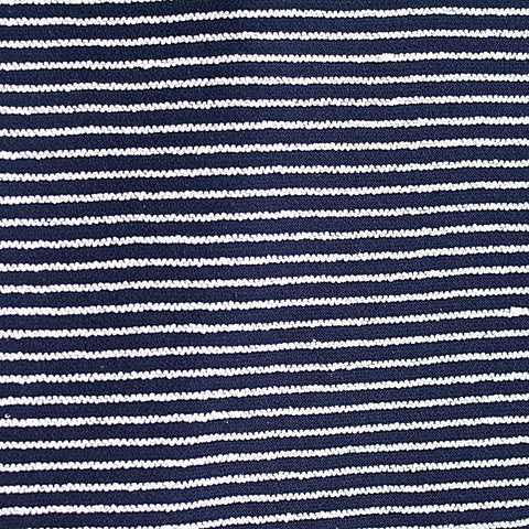 White Horizontal-Stripe Knit, Poly-Cotton
