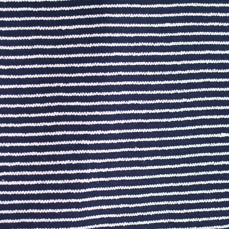 White Horizontal-Stripe Knit, Poly-Cotton