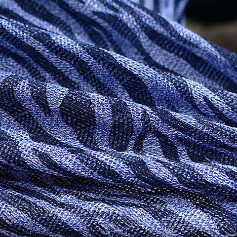 Jacquard Viscose Polyester Chunky Knit Fabric, 308 gsm, 100 cm — Navy