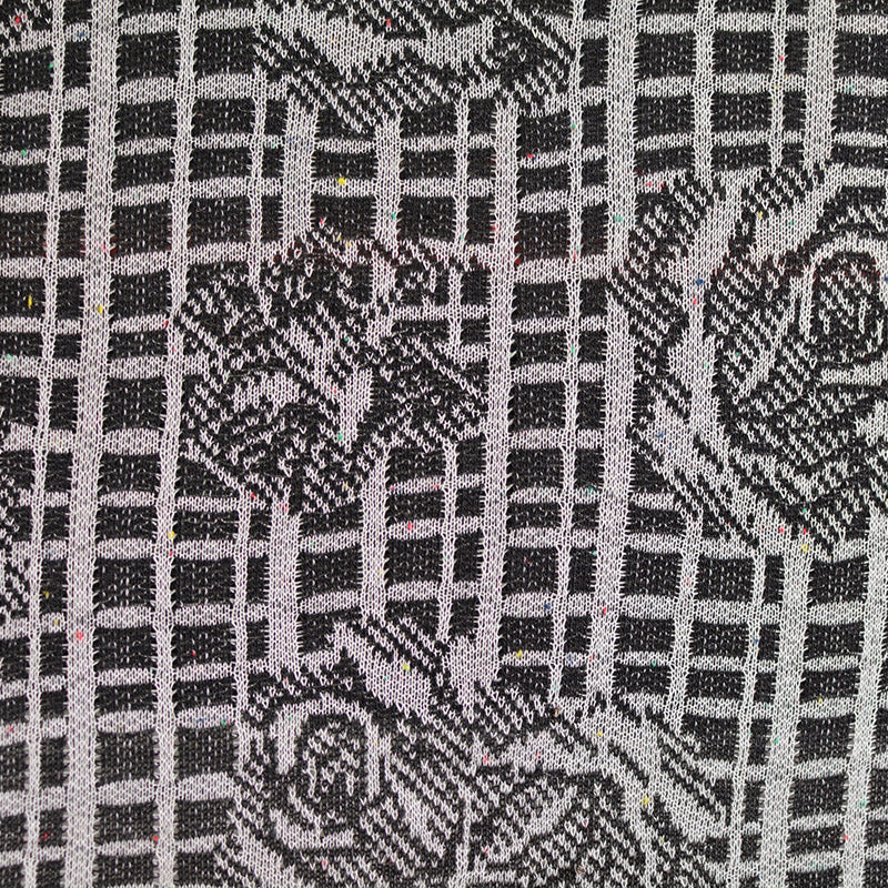 Black Floral Chunky Knit, Poly-Viscose