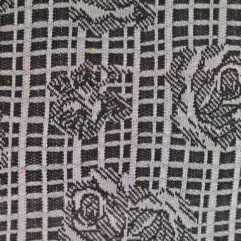 Black Floral Chunky Knit, Poly-Viscose