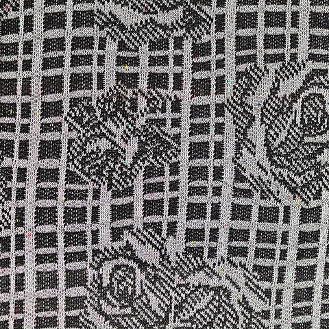Black Floral Chunky Knit, Poly-Viscose