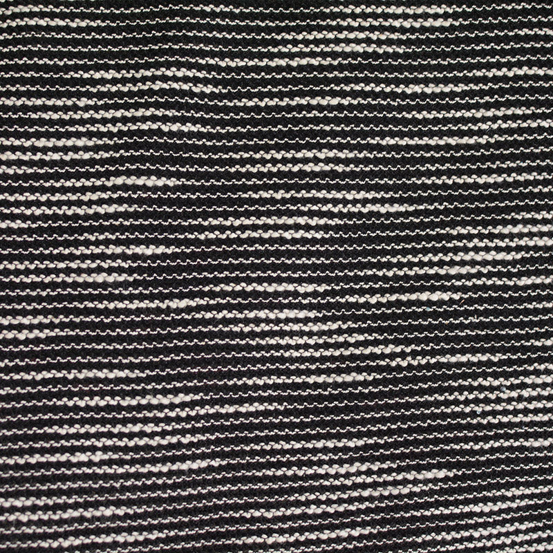 White Horizontal-Stripe Chunky Knit, Poly-Cotton, 298 gsm