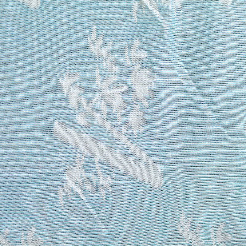 White Abstract-Leaf Chunky Knit, Polyester