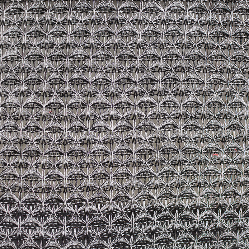 Black Geometric Jacquard, Poly-Viscose, 243 gsm