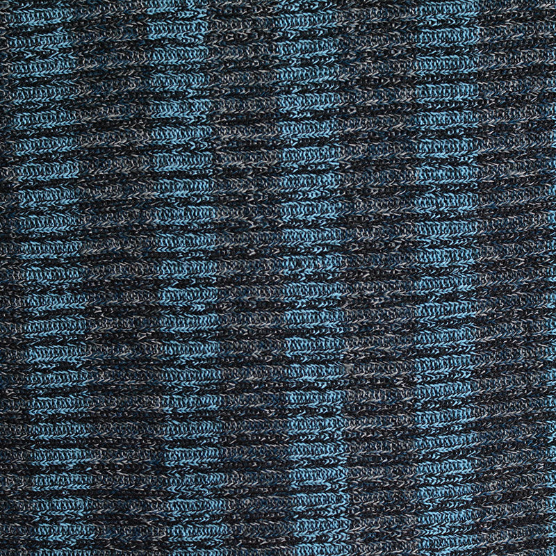 Light Blue Horizontal-Stripe Rib Knit, Spandex-Poly
