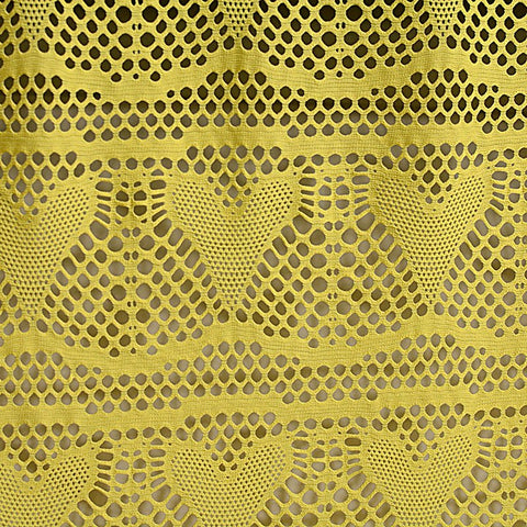 Yellow Openwork-Heart Jacquard, Polyester