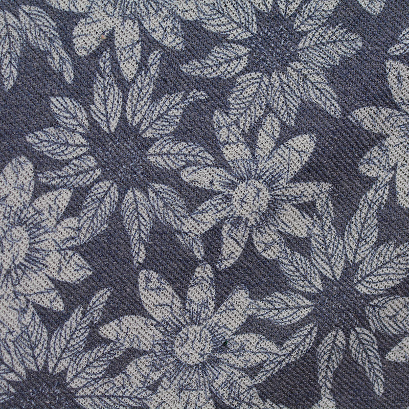 White Floral French Terry, Cotton-Poly