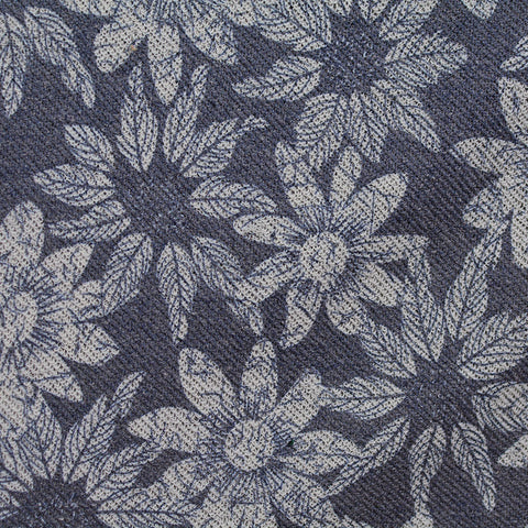 White Floral French Terry, Cotton-Poly