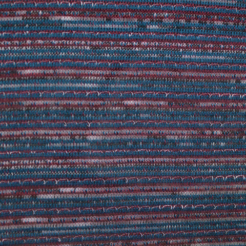 Blue Horizontal-Stripe Chunky Knit, Poly-Cotton, 90 gsm