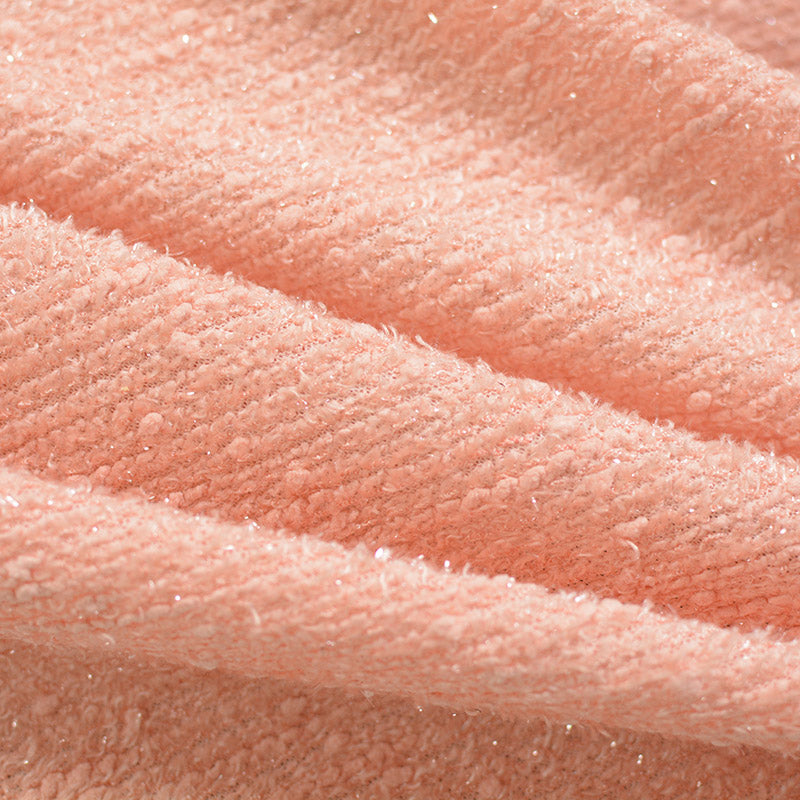Polyester Metallic Chunky Knit Fabric, 317 gsm, 153 cm — Red