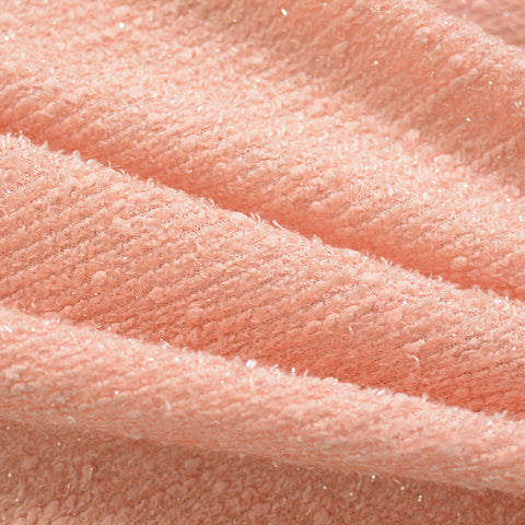 Polyester Metallic Chunky Knit Fabric, 317 gsm, 153 cm — Red