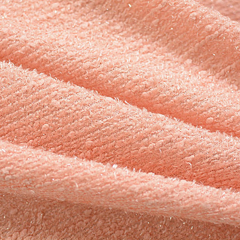 Polyester Metallic Chunky Knit Fabric, 317 gsm, 153 cm — Red