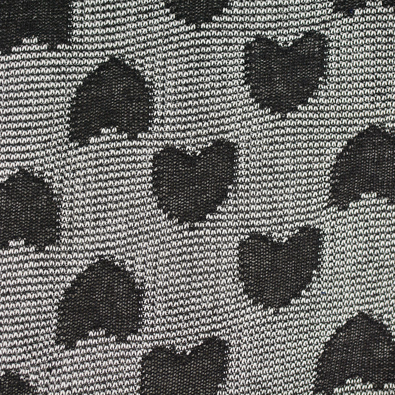 Black Heart Interlock Knit, Polyester