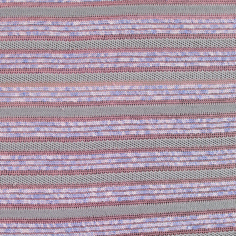Marled Grey Horizontal-Stripe Chunky Knit, Polyester, 138 gsm