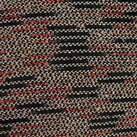 Black Horizontal-Stripe Chunky Knit, Polyester, 182 gsm