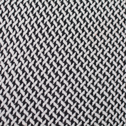 Black Geometric Interlock Knit, Poly-Cotton, 222 gsm