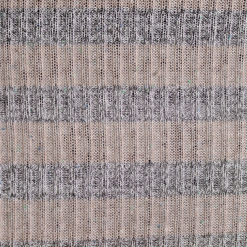 Light Beige Horizontal-Stripe Rib Knit, Viscose-Poly, 149 gsm