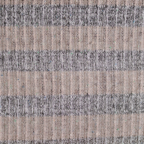 Light Beige Horizontal-Stripe Rib Knit, Viscose-Poly, 149 gsm