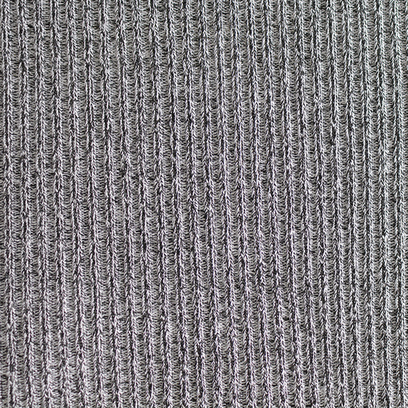 Black Marl Rib Knit, Poly-Viscose, 281 gsm