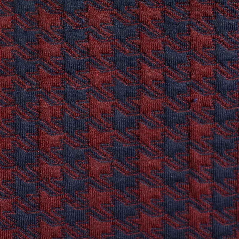 Dark Blue Houndstooth Chunky Knit, Polyester