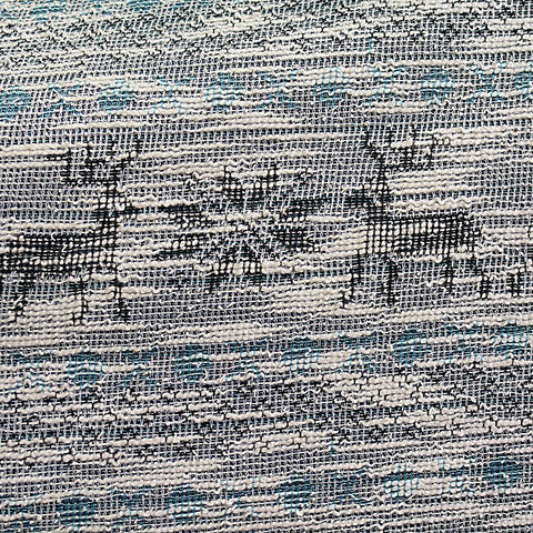 Dark Blue Abstract Chunky Knit, Poly-Viscose