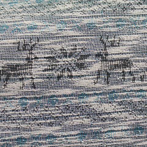 Dark Blue Abstract Chunky Knit, Poly-Viscose