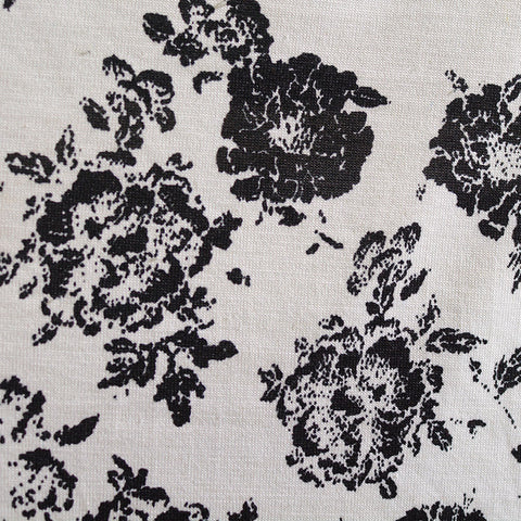 Black Floral Knit, Polyester, 206 gsm
