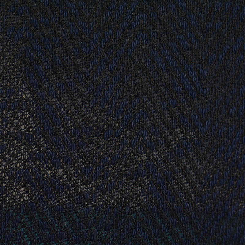 Dark Blue Chevron Chunky Knit, Cotton-Poly