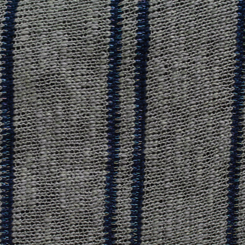 Dark Blue Vertical-Stripe Chunky Knit, Cotton-Acrylic