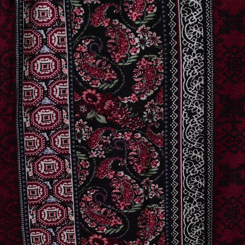 Printed Viscose Stretch Jersey Knit Fabric, 180 gsm, 160 cm — Black