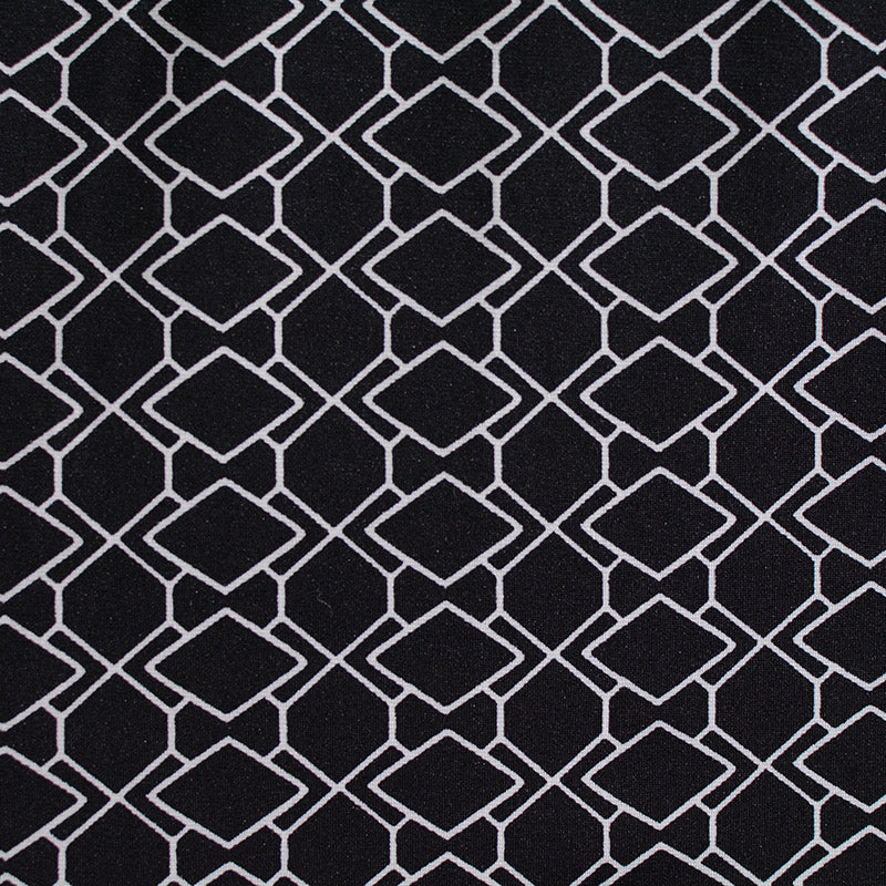 White Geometric-Diamond Knit, Polyester, 160 gsm