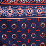 Navy Floral Knit, Polyester — texture