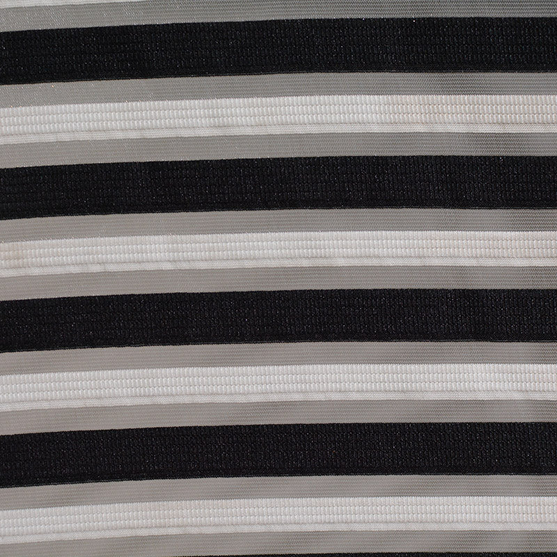 Black Horizontal-Stripe Jacquard, Polyester, 220 gsm