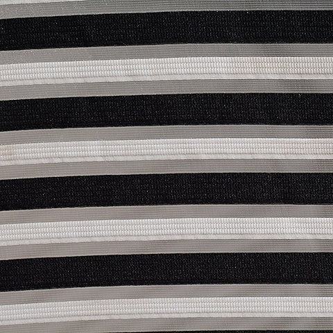 Black Horizontal-Stripe Jacquard, Polyester, 220 gsm
