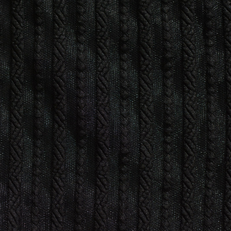 Black Tone-on-Tone Jacquard, Polyester, 220 gsm, 160 cm
