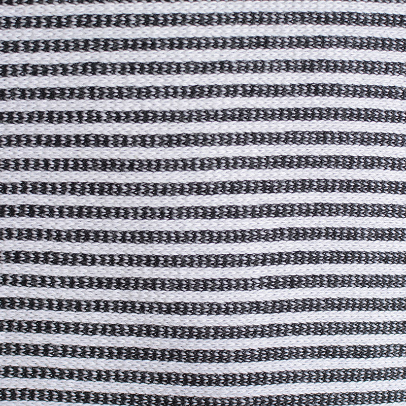 Black Horizontal-Stripe Knit, Poly-Cotton, 270 gsm