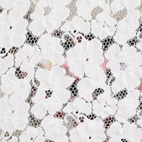 White Floral Lace, Nylon-Cotton, 154 gsm