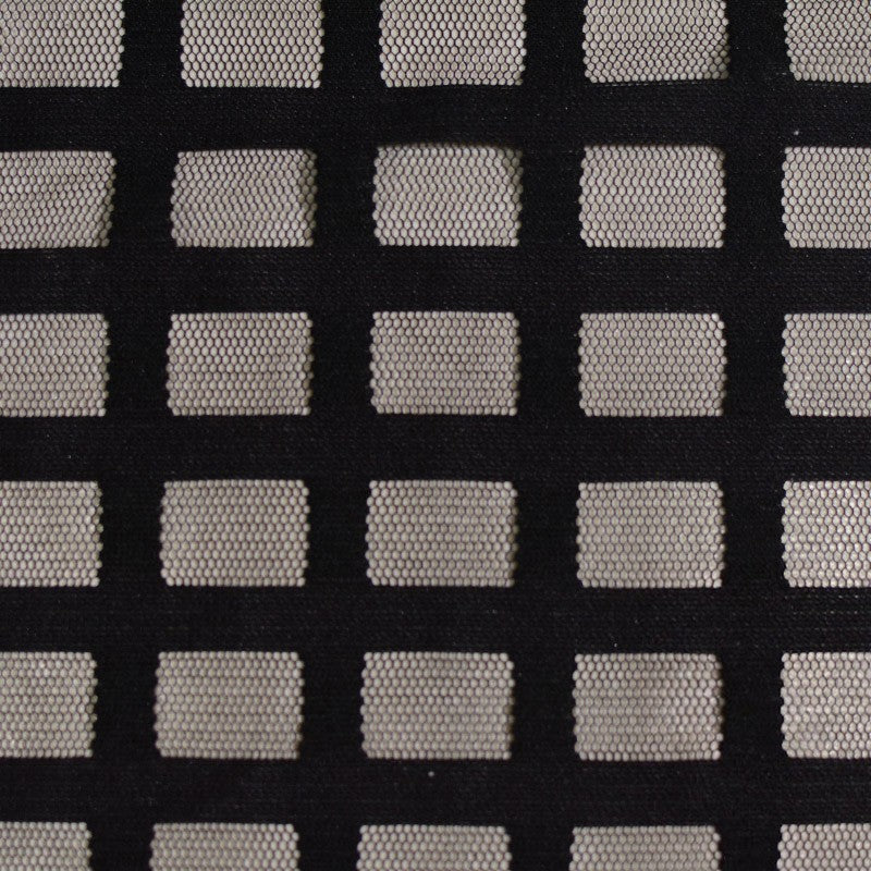 Black Geometric-Grid Mesh, Polyester