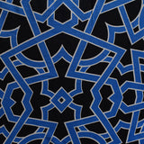 Blue Geometric Linen-Look, Polyester