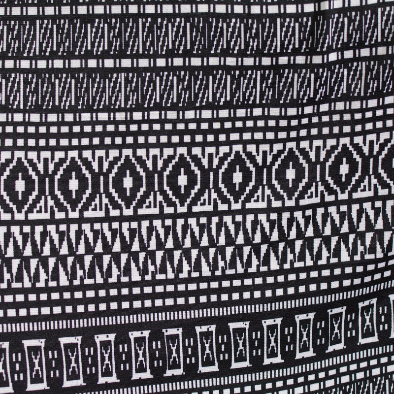 Black Horizontal-Band Knit, Polyester, 160 gsm