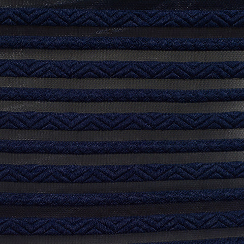 Jacquard Polyester Stretch Knit Fabric, 250 gsm, 160 cm — Navy