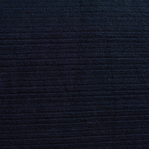 Striped Polyester Viscose Stretch Knit Fabric, 310 gsm, 160 cm — Navy
