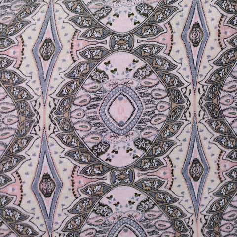 Pink Geometric Jersey Knit, Polyester