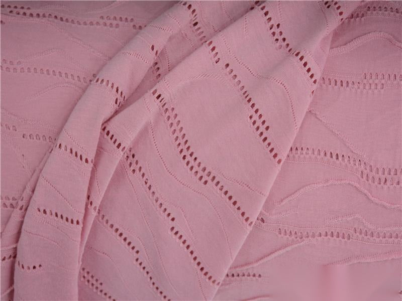 Pink Wavy-Line Jacquard, Polyester